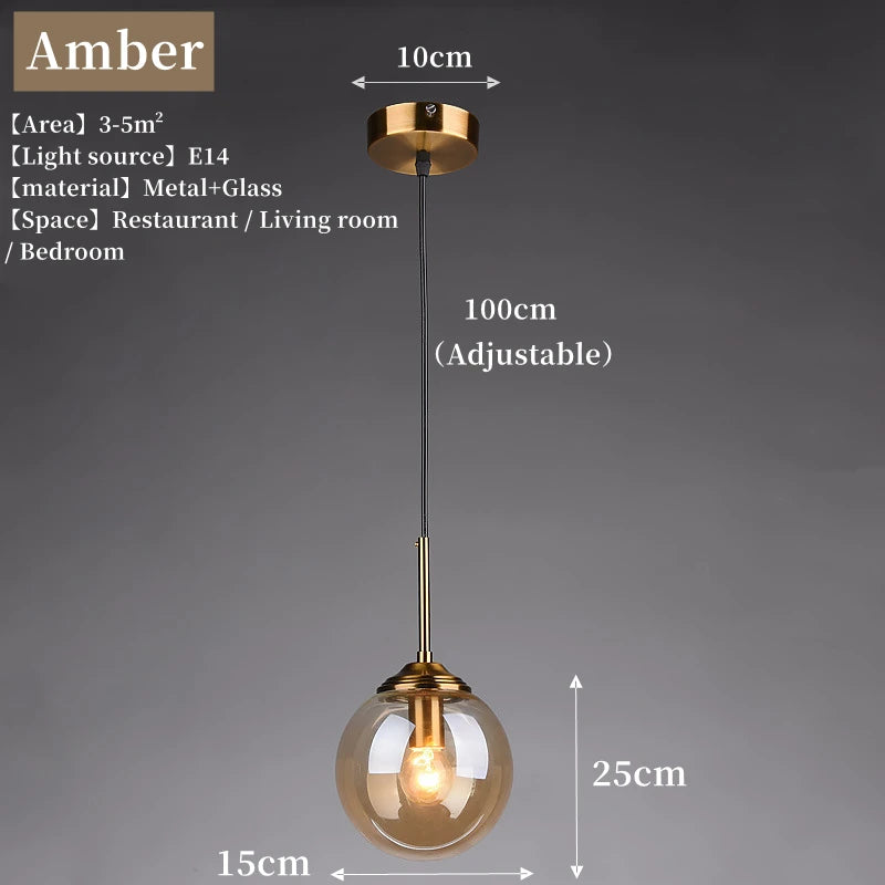 Nordic Glass Pendant Light for Dining Room