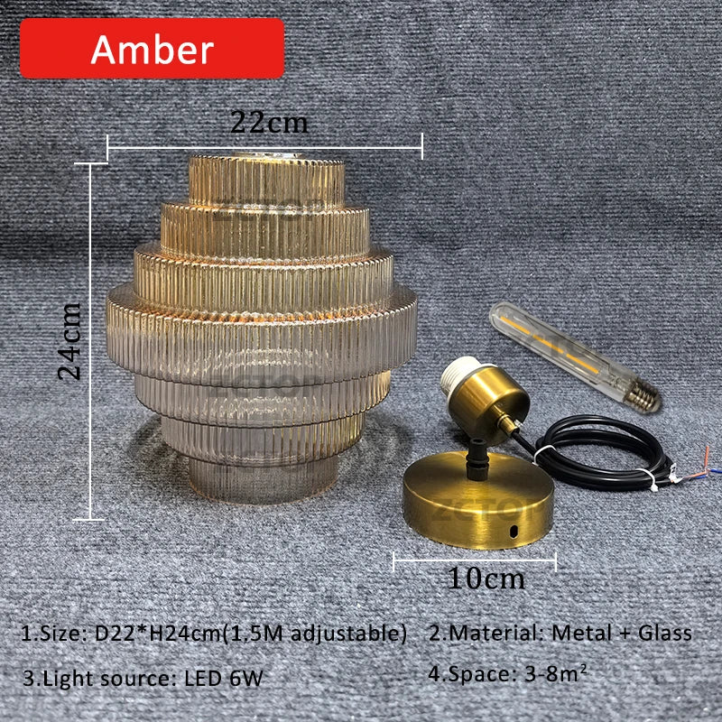 Lámpara colgante de cristal nórdico para comedor