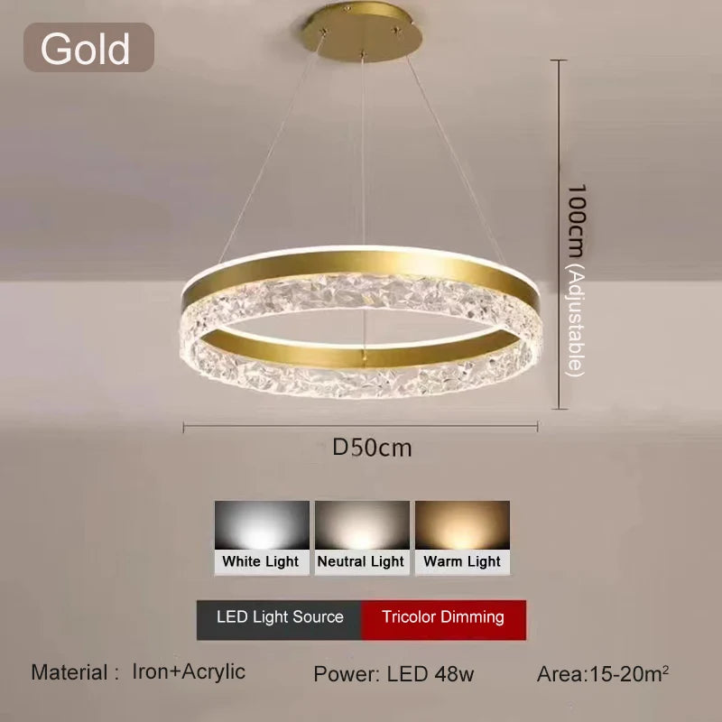 Minimalist Crystal Glass Pendant Light for Bedroom