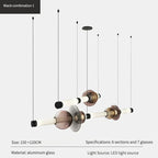 Minimalist Glass Pendant Light with Brass Accents