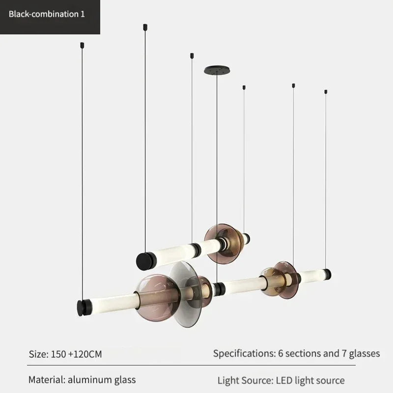Minimalist Glass Pendant Light with Brass Accents