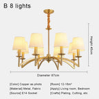 Gold Iron Candle Chandelier Pendant Light