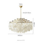 French Capiz Shell Spiral Chandelier in Chrome and Gold for Bedroom