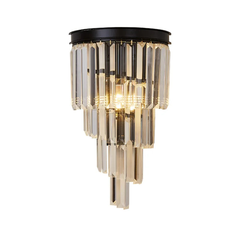 Modern Glass Chandelier LED Ceiling Light Black Gold