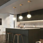 Nordic Glass Ball Pendant Light Brass Iron Hanging Lamp