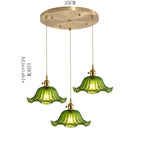 Retro Colored Glass Pendant Light Collection with Brass Fitting for Cafe