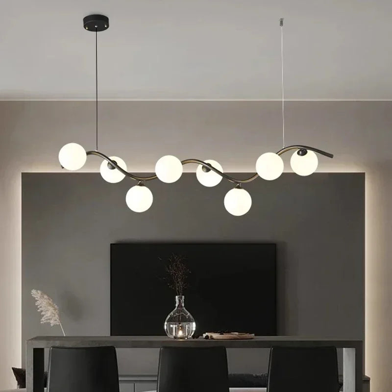 Nordic Iron Glass Ball Pendant Light for Dining Room