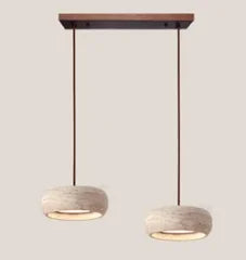 Minimalist Travertine Pendant Light for Dining Room