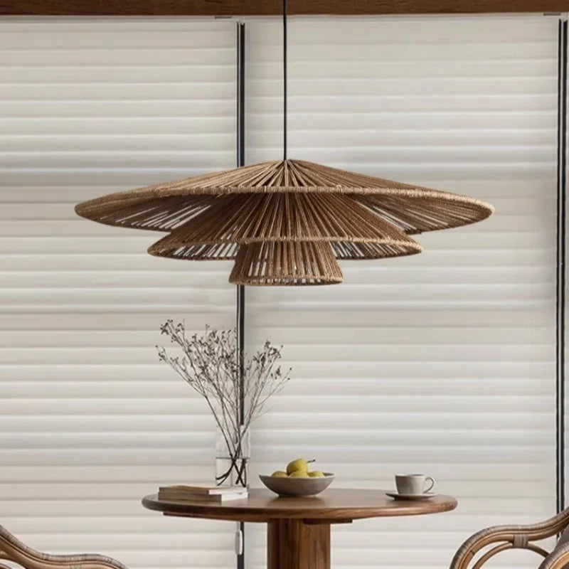 Wabi Sabi Rattan Pendant Light - Japanese Style