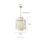 French Capiz Shell Spiral Chandelier in Chrome and Gold for Bedroom