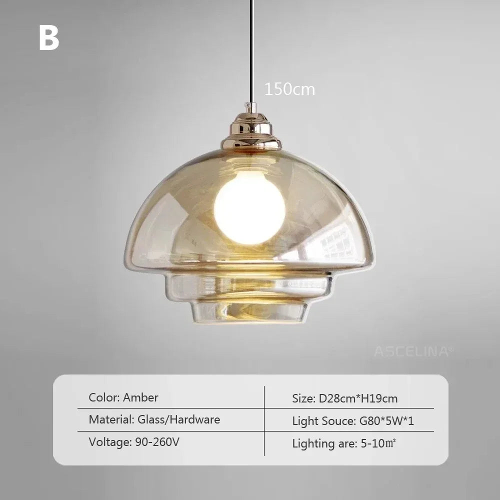 Nordic Glass Pendant Light - Minimalist Hanging Lamp