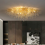 Luxury Gold Crystal Branch Chandelier for Staircase and Villa Lobby