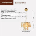 Coastal Capiz Shell Tiered Chandelier with Gold Frame for Bedroom