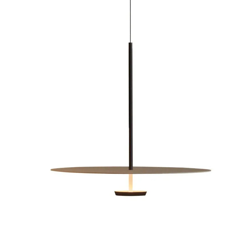 Minimalist Iron Pendant Light with Wooden Accent