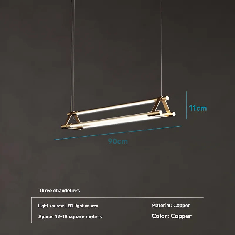 Lámpara colgante nórdica de cobre para comedor