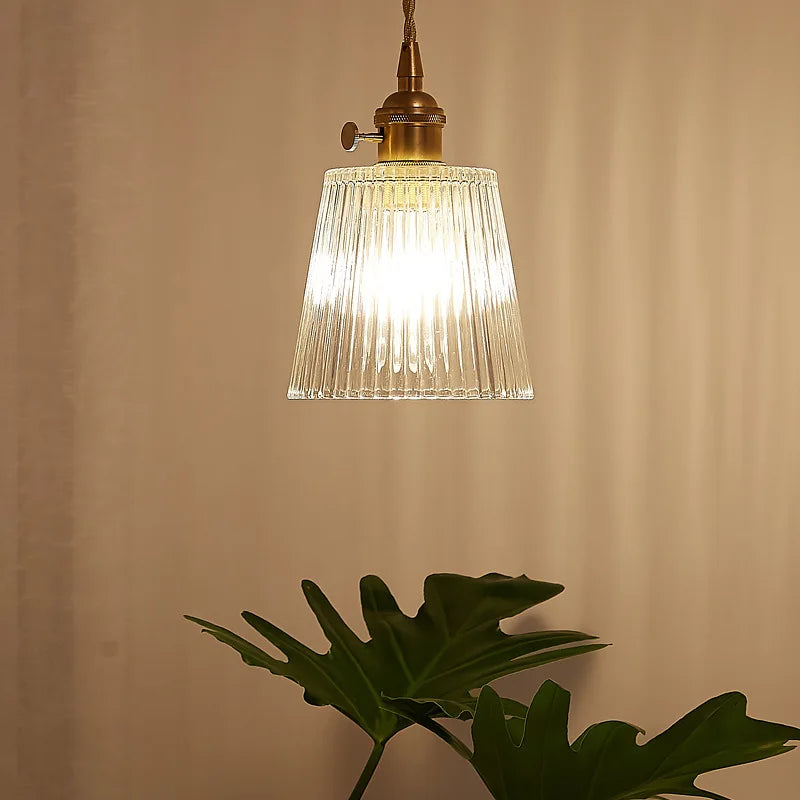 Vintage Nordic Stripe Glass Pendant Lamp