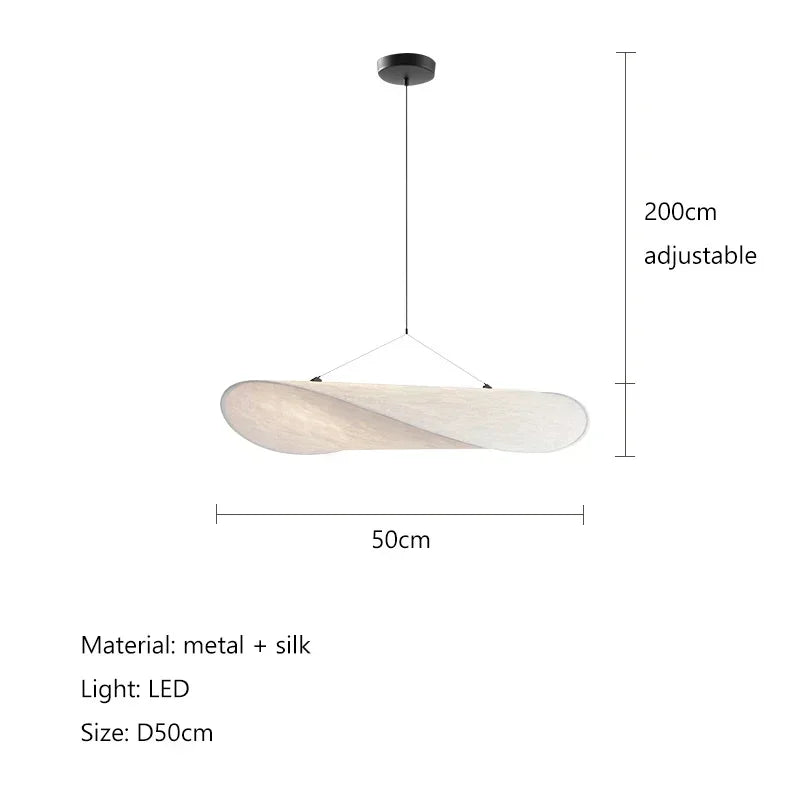 Nordic Silk LED Pendant Chandelier - Adjustable Hanging Lamp