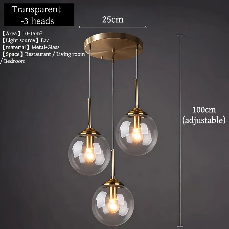 Nordic Glass Pendant Light for Dining Room