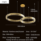 Luxury Crystal Ring Ceiling Pendant Chandelier Lights Dining Table Light Żyrandol Modern Chandeliers for Living Room Home Decor