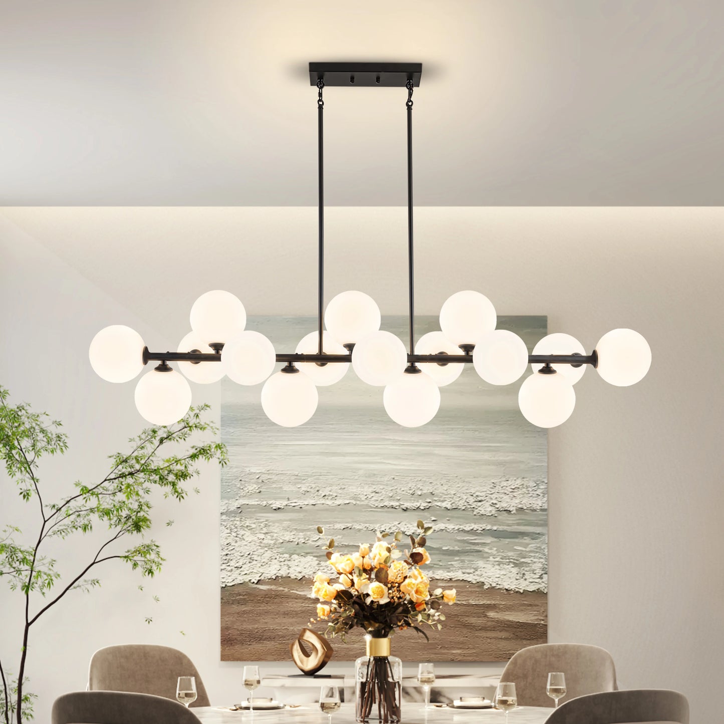 Mid-Century Modern Sputnik Pendant Light 16-Light
