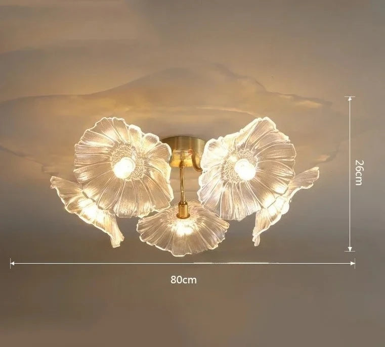 Nordic Glass Pendant Light with Iron Frame