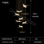 Nordic Acrylic Bird Pendant Light for Stairwell