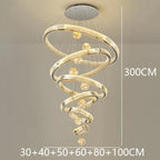 Modern Crystal Chandelier Lustre Stair Pendant Lights Duplex Architecture Living Room Pendant Lights Home Decoration Lighting