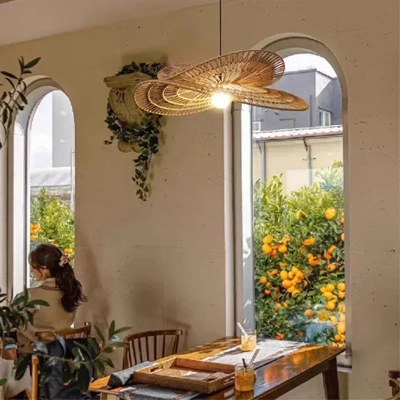 Bohemian Rattan Pendant Light Woven Hanging Lamp
