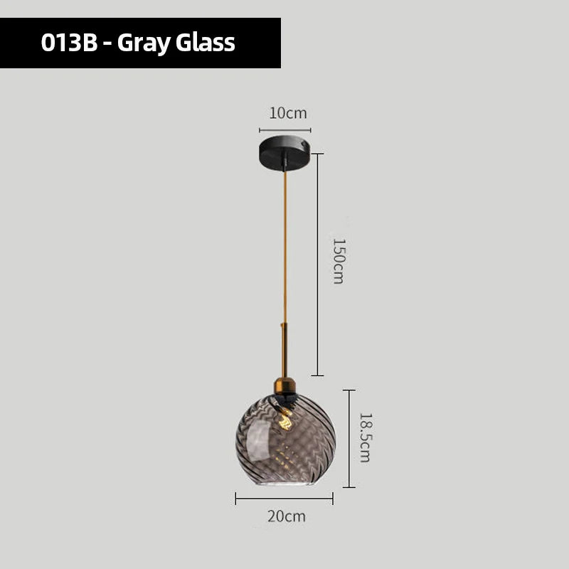 Modern Swirl Glass Pendant Light in Smoked Gray and Amber for Kitchen Island