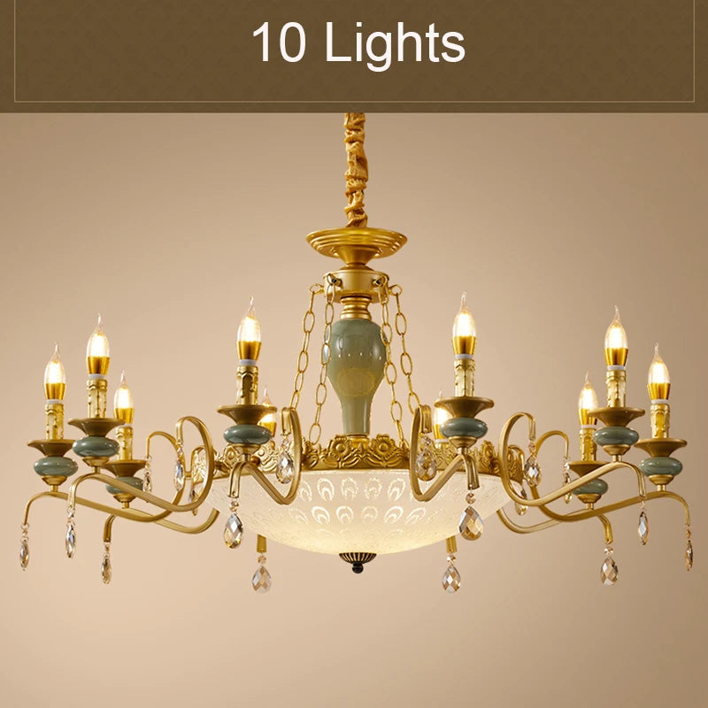 Mediterranean Ceramic Chandelier - Elegant Living Room Lighting