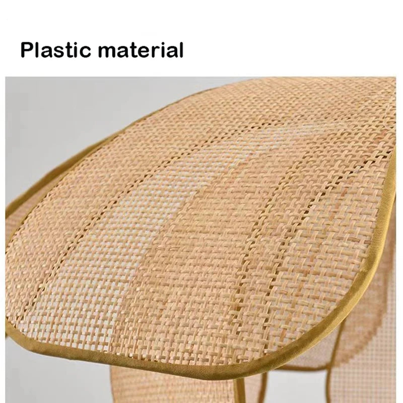 Retro Rural Hand-woven Natural Rattan Petal Chandelier Japanese-Southeast Asian Dining Room Bedroom Chandelier Artistic Atmosp