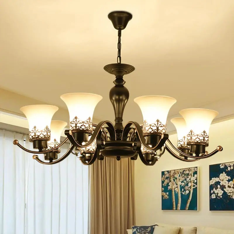 Vintage Iron Glass Pendant Chandelier Retro Loft