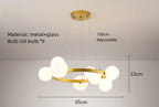 Nordic Round Glass Pendant Light Iron Frame