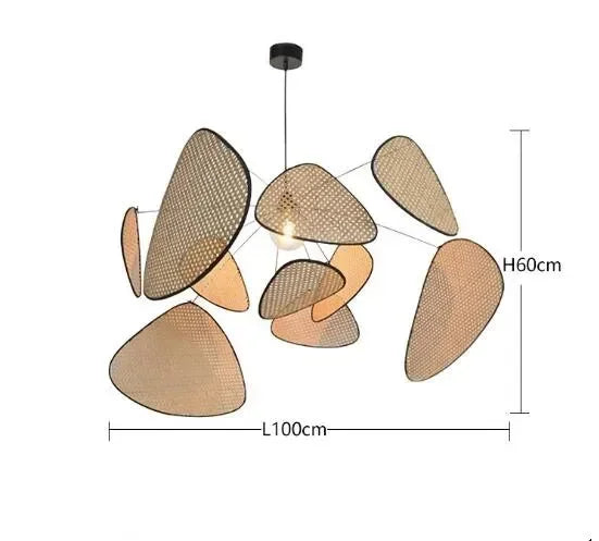 Modern Rattan Petal LED Pendant Lamp