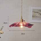 Vintage Flower Glass Pendant Light Collection with Brass Fitting for Bedroom