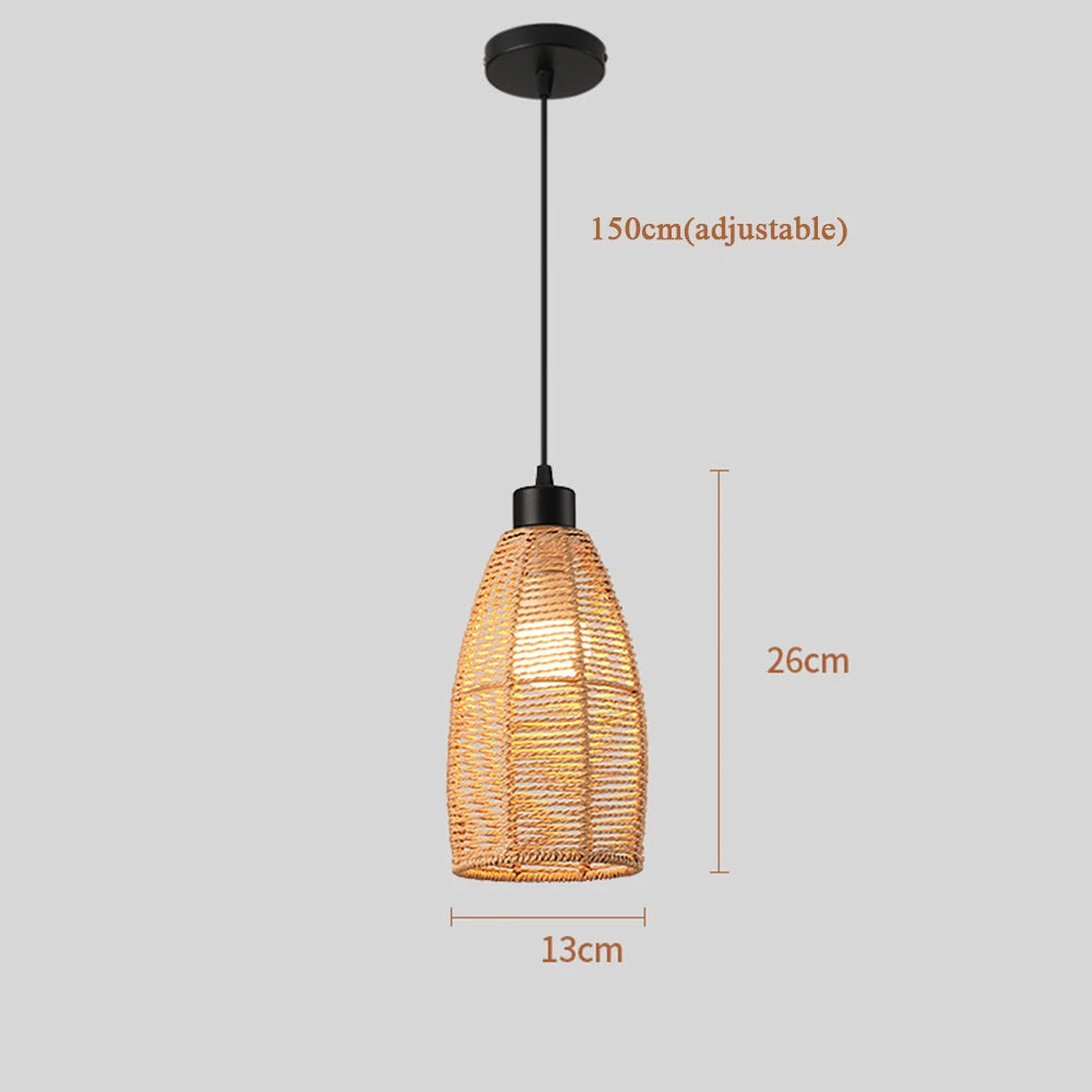 Bohemian Rattan Pendant Light for Dining Room