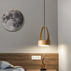 Lámpara colgante de grano de madera nórdica para dormitorio