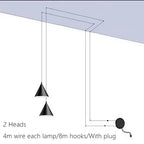 Lámpara colgante cónica de hierro minimalista para comedor