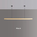 Nordic Wood Pendant Lights LED Modern Hanging Lamps for Dining Living Room Kitchen Office Shop Long Strip Celling Lamp
