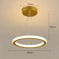 Nordic Iron Pendant Light with LED Ring Design