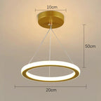 Nordic Iron Pendant Light with LED Ring Design