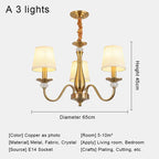 Gold Iron Candle Chandelier Pendant Light