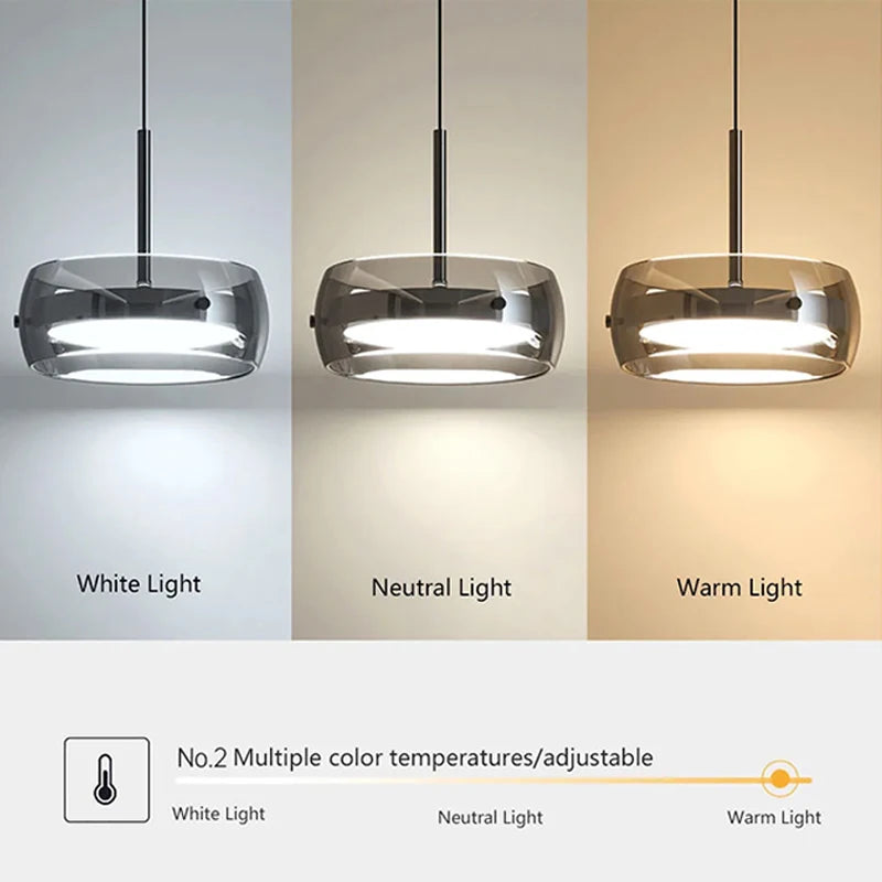 Minimalist Glass Pendant Light with Remote Control