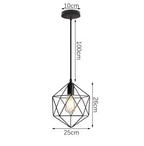 Industrial Iron Geometric Pendant Light for Dining