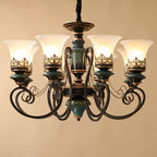 European Luxury Glass Chandelier Iron Frame