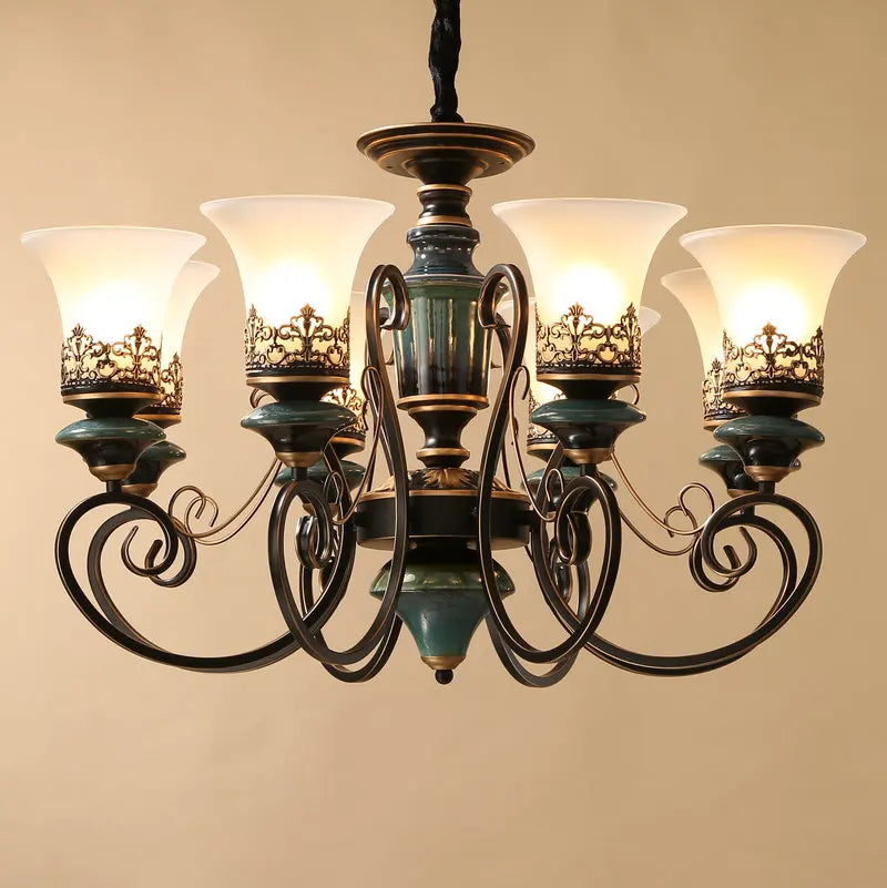 European Luxury Glass Chandelier Iron Frame