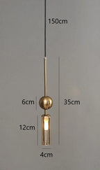 Nordic Light Luxury Pendant Lights Gold Black Iron Art Chandeliers LED Restaurant Bedroom Bedside Glass Decoration Hanging Lamp