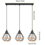 Industrial Iron Geometric Pendant Light for Dining Room