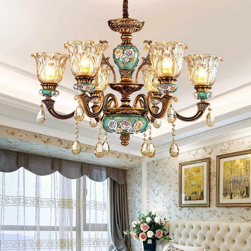 Luxury Zinc Alloy Chandelier with Resin Accents