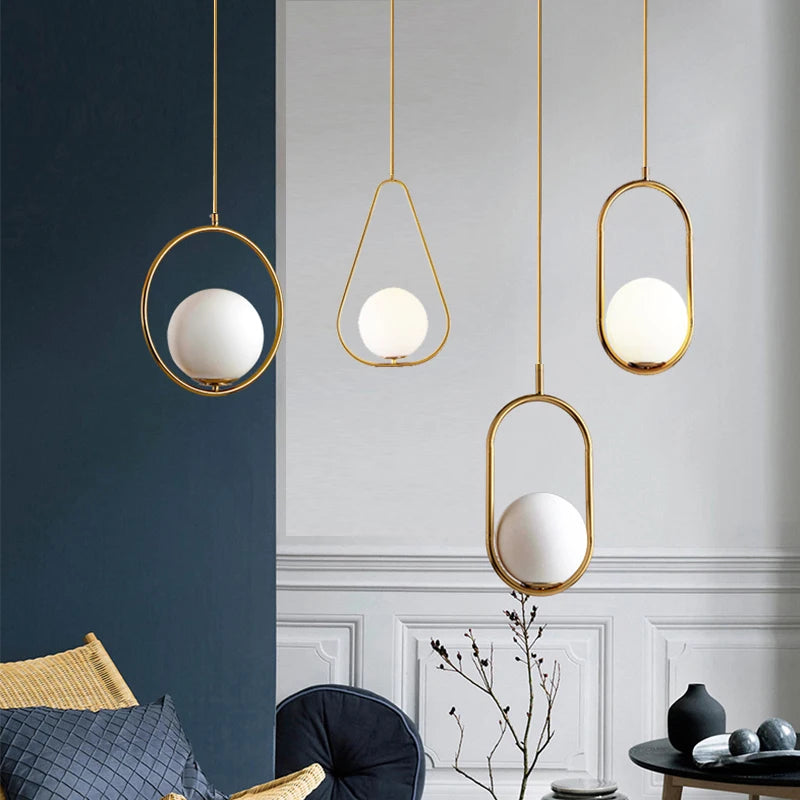 Nordic Minimalist Glass Ball Pendant Light